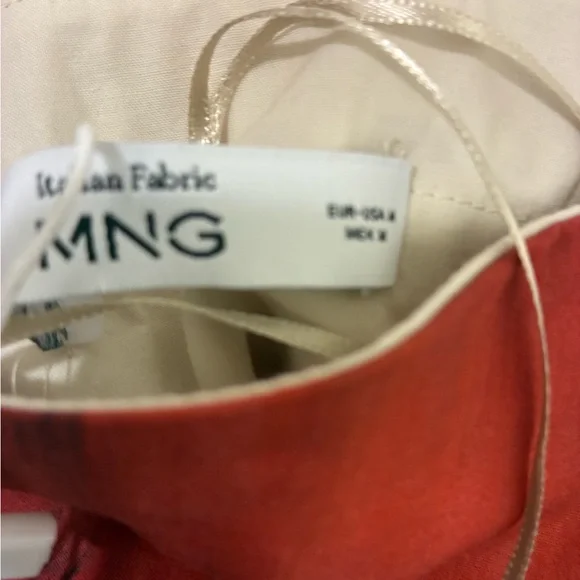 Mango Vibrant Orange and Cream Crop Top - Picture 4 of 5